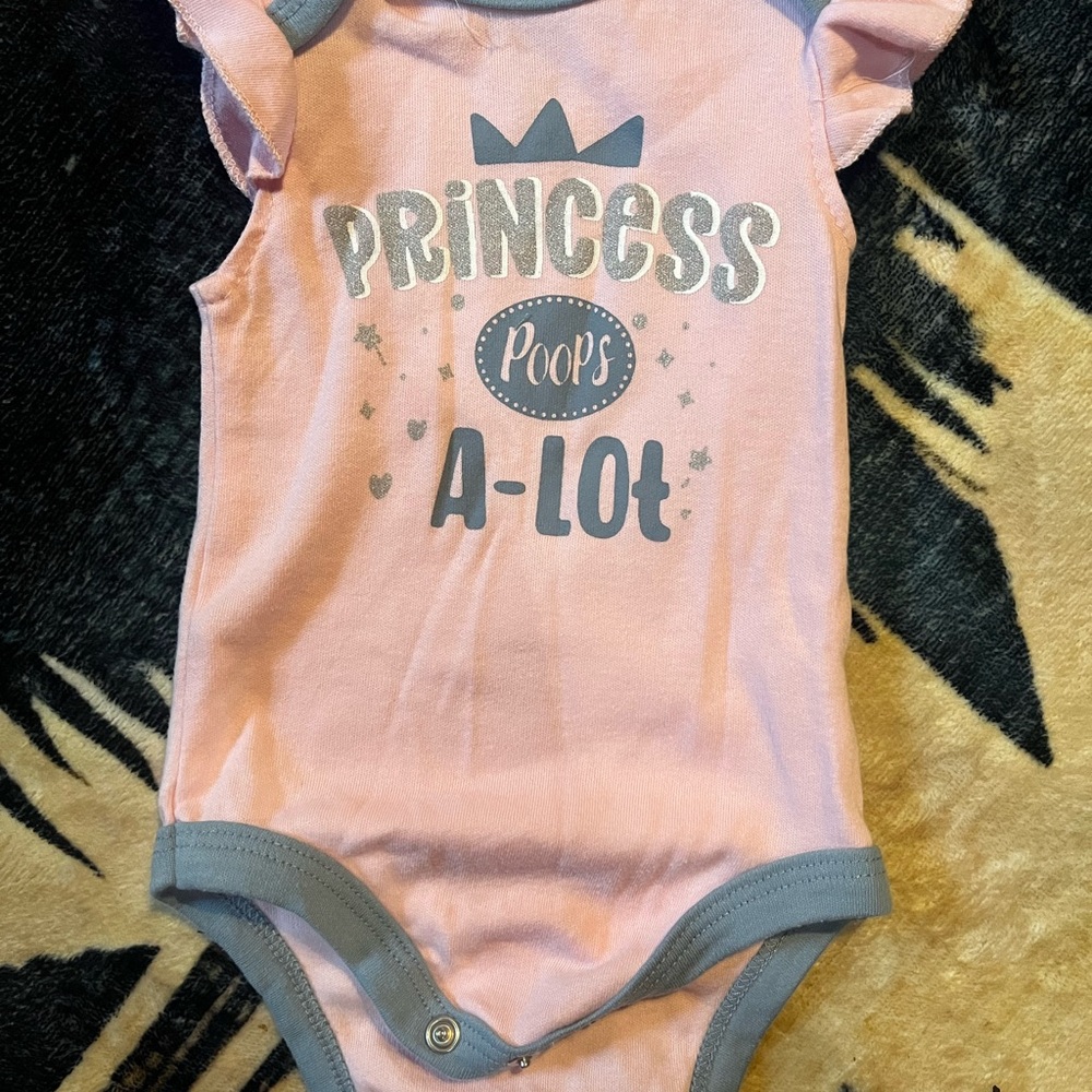 Kidgets Pink and Gray Princess Bodysuit
